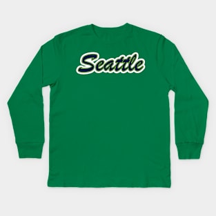 Football Fan of Seattle Kids Long Sleeve T-Shirt